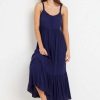 Women Styched Fashion | Blue Woven Summer Comfy Flowy Dress