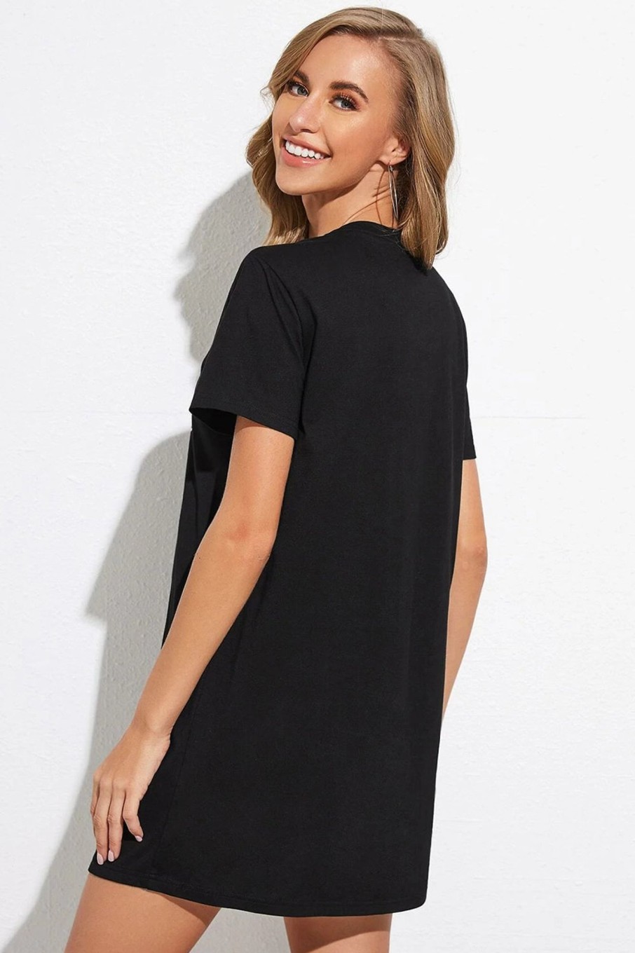 Women Styched Fashion | Black Tee Dress