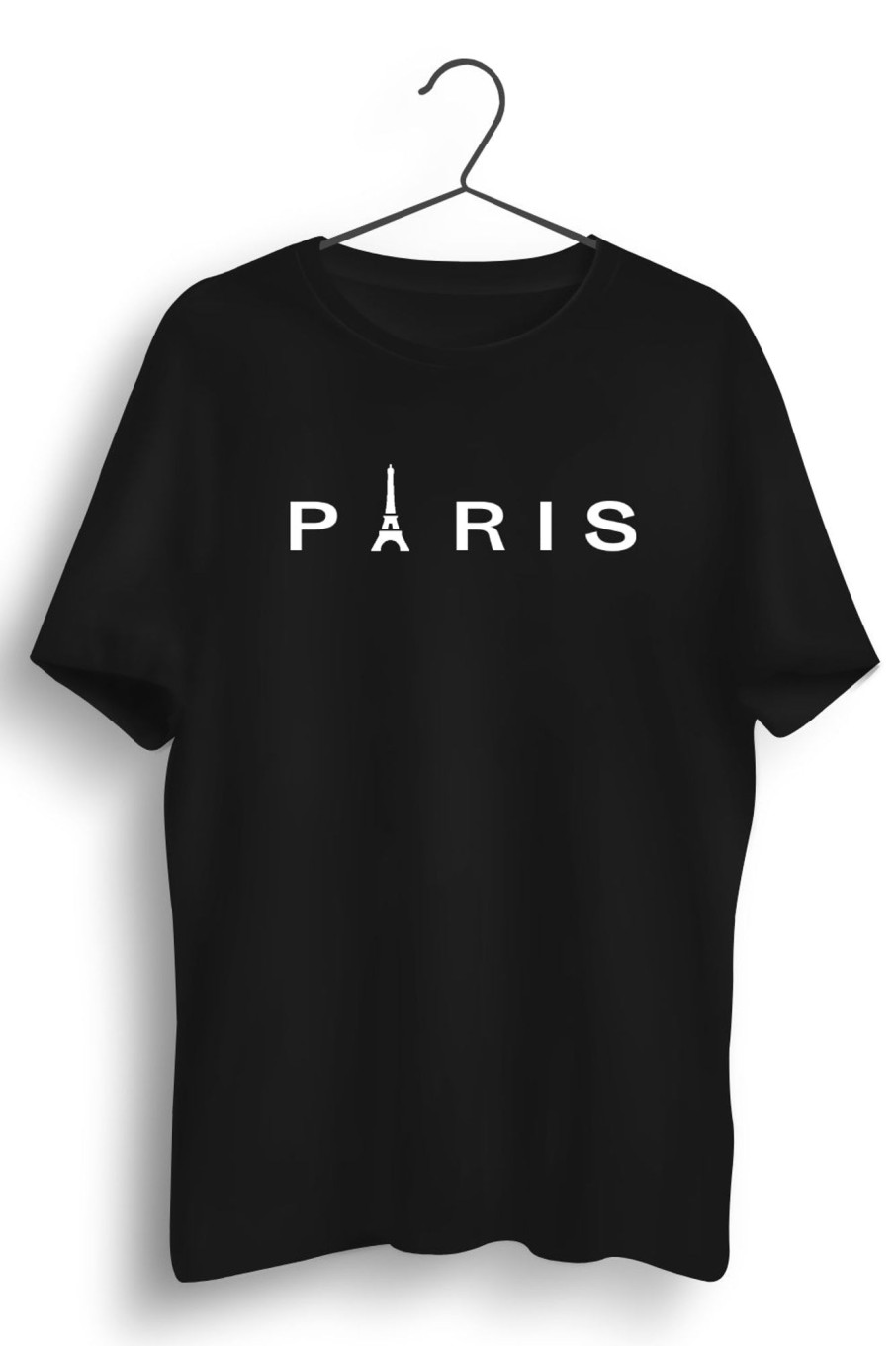 Men Styched | Paris Graphic Printed Black Tshirt