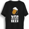 Men Styched Fashion | Wish You Were Beer Graphic Printed Black Tshirt