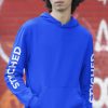 Men Styched Fashion | Styched Sleeve Print Premium Non Zipper Blue Hoodie