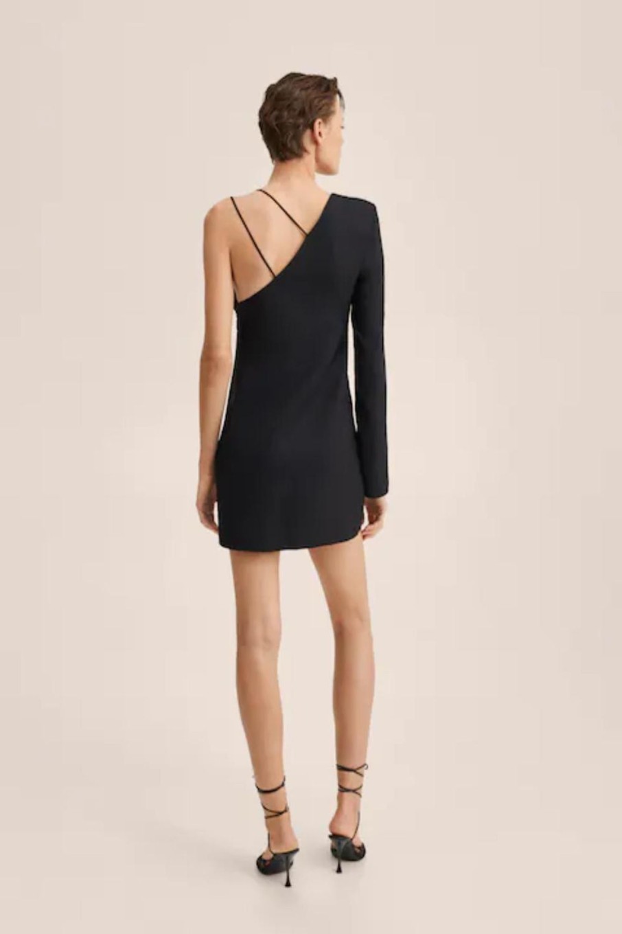 Women Styched Fashion | Asymmetric Neckline Short Slit Dress