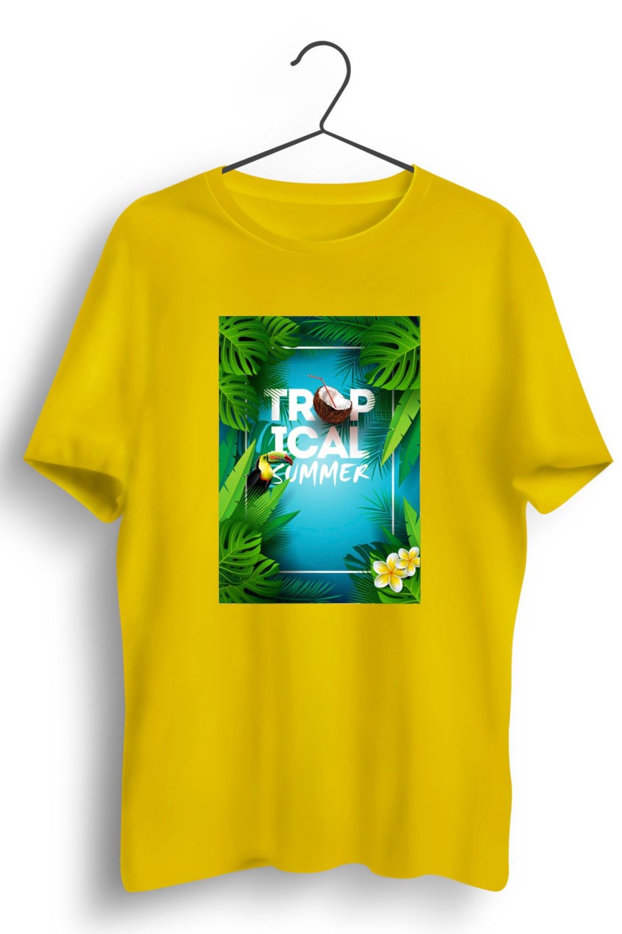 Men Styched Fashion | Tropical Summer Yellow Tshirt