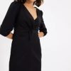 Women Styched Fashion | Plunge Neckline Black Dress