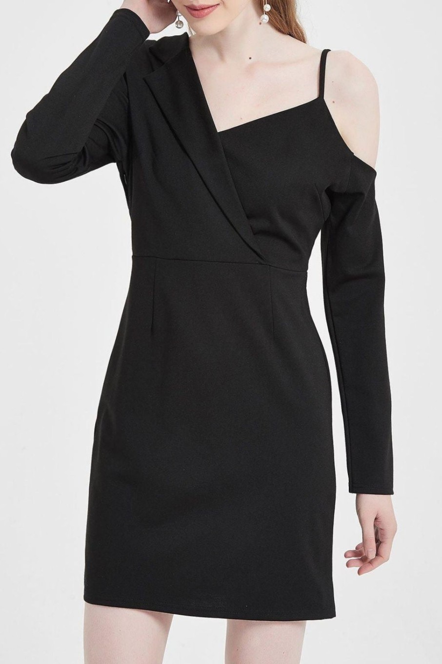 Women Styched Fashion | Pretty Asymmetric Shoulder Full Sleeve Dress