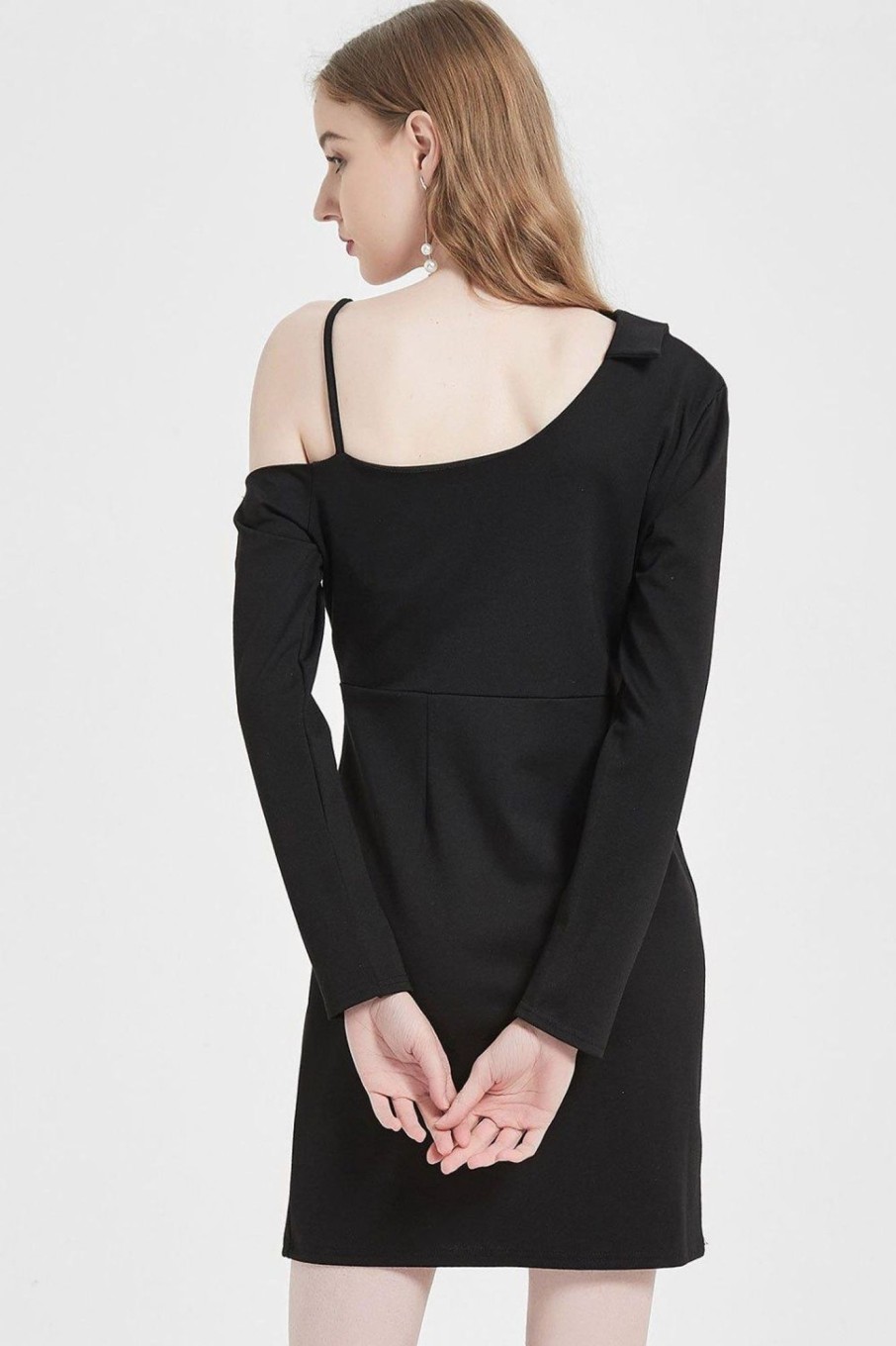 Women Styched Fashion | Pretty Asymmetric Shoulder Full Sleeve Dress