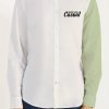 Men Styched Fashion | Seriously Casual White And Green Full Sleeve Shirt