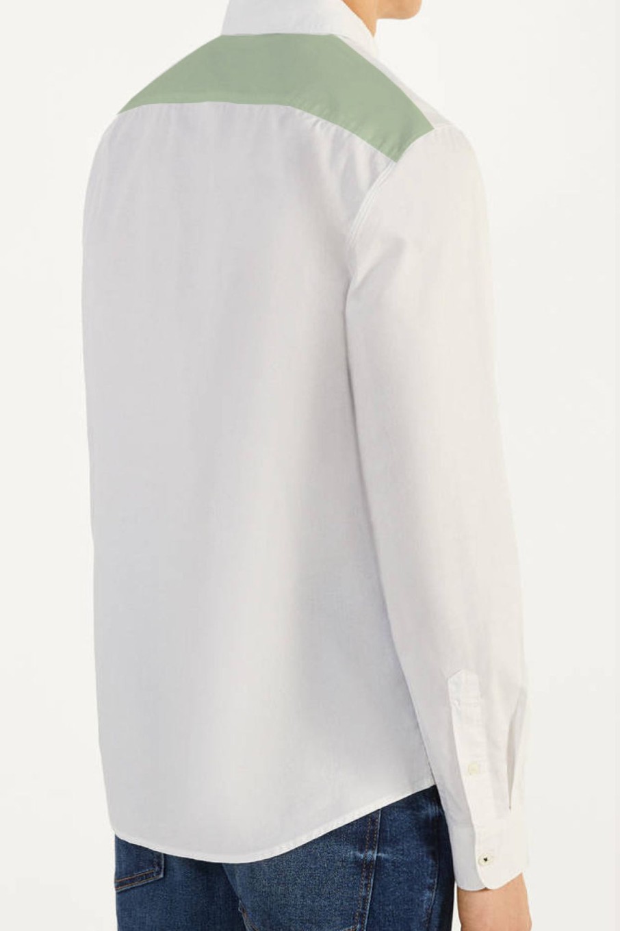 Men Styched Fashion | Seriously Casual White And Green Full Sleeve Shirt