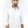 Men Styched Fashion | Micro Print White Slim Fit Shirt