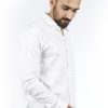 Men Styched Fashion | Ditsy Print White Slim Fit Shirt