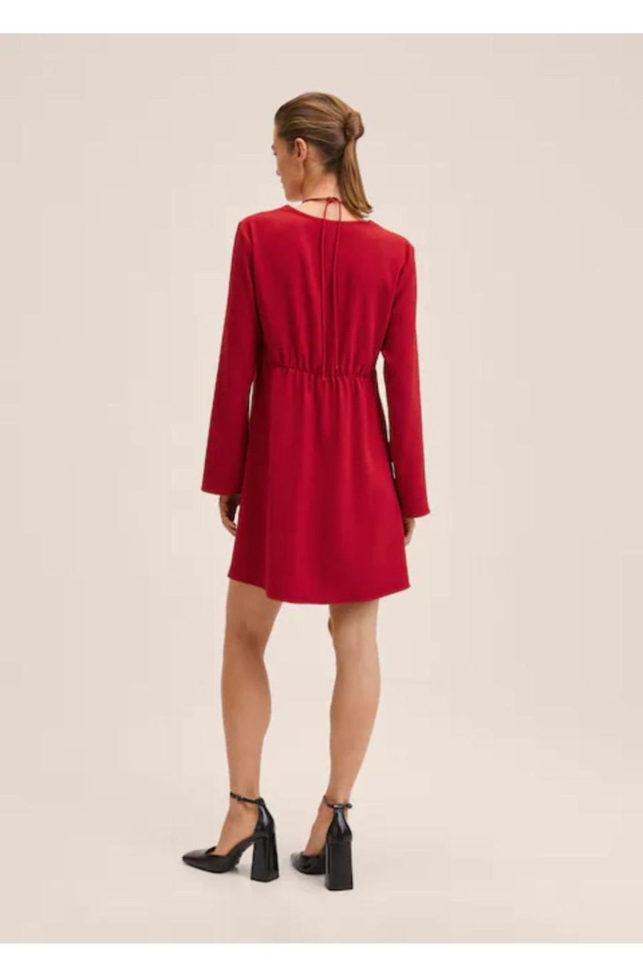 Women Styched Fashion | Flowy Red Knotted Lovable Dress