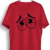 Men Styched | Sad Eyes Graphic Printed Red Tshirt