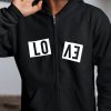 Men Styched Fashion | Love Torn Into Two - Full Zip Premium Hoodies Black No Threads