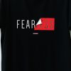 Men Styched Fashion | Fearless - Folded Paper Effect Block Printed Casual Black T Shirt