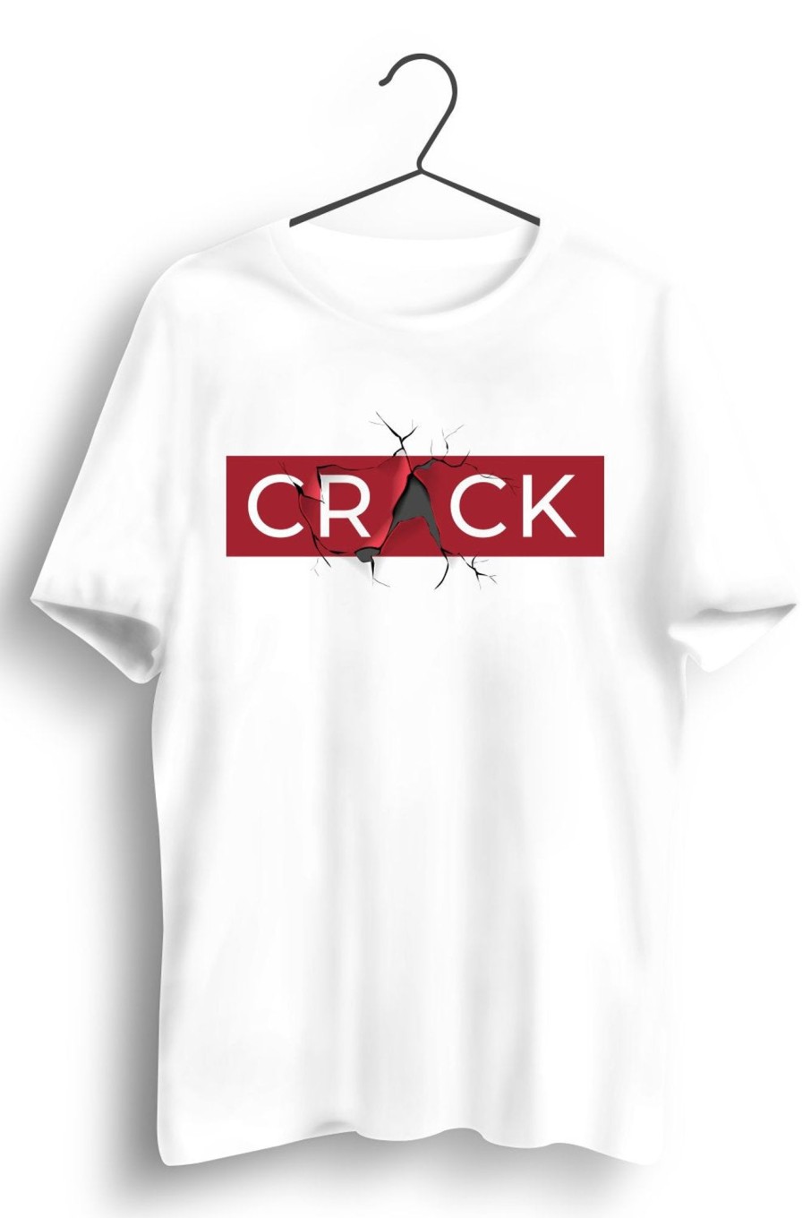 Men Styched | Crack Graphic Printed White Tshirt