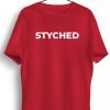 Men Styched | Styched Font Red Tshirt