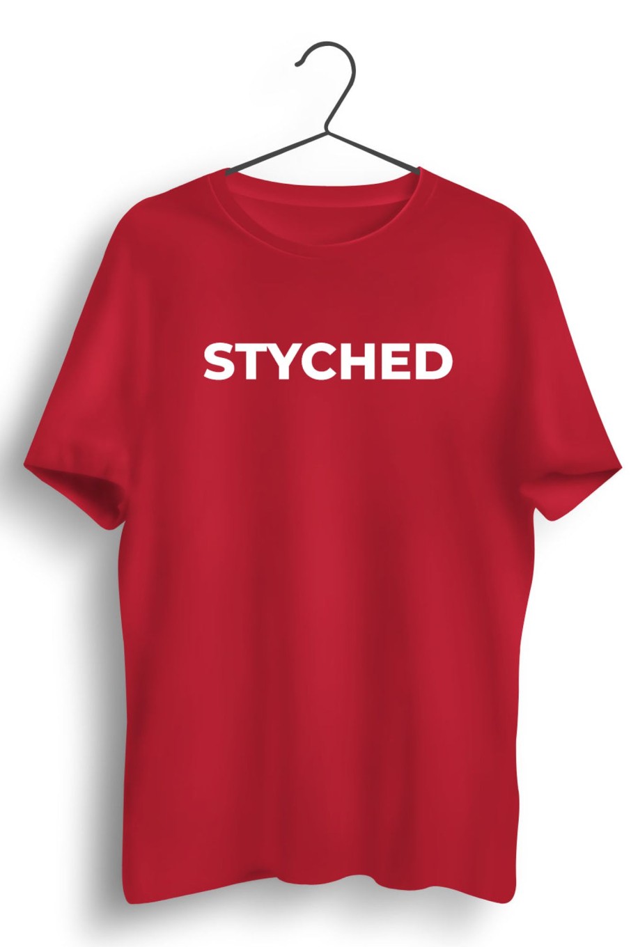 Men Styched | Styched Font Red Tshirt