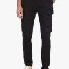 Men Styched Fashion | Black Zipper Jogger Pants