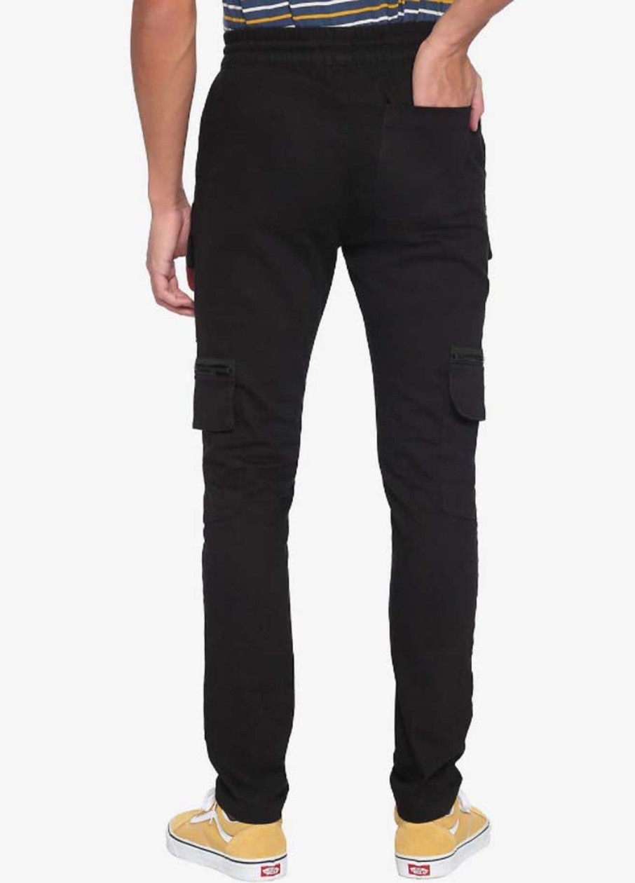 Men Styched Fashion | Black Zipper Jogger Pants