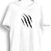 Men Styched | Panther Claw Graphic Printed White Tshirt