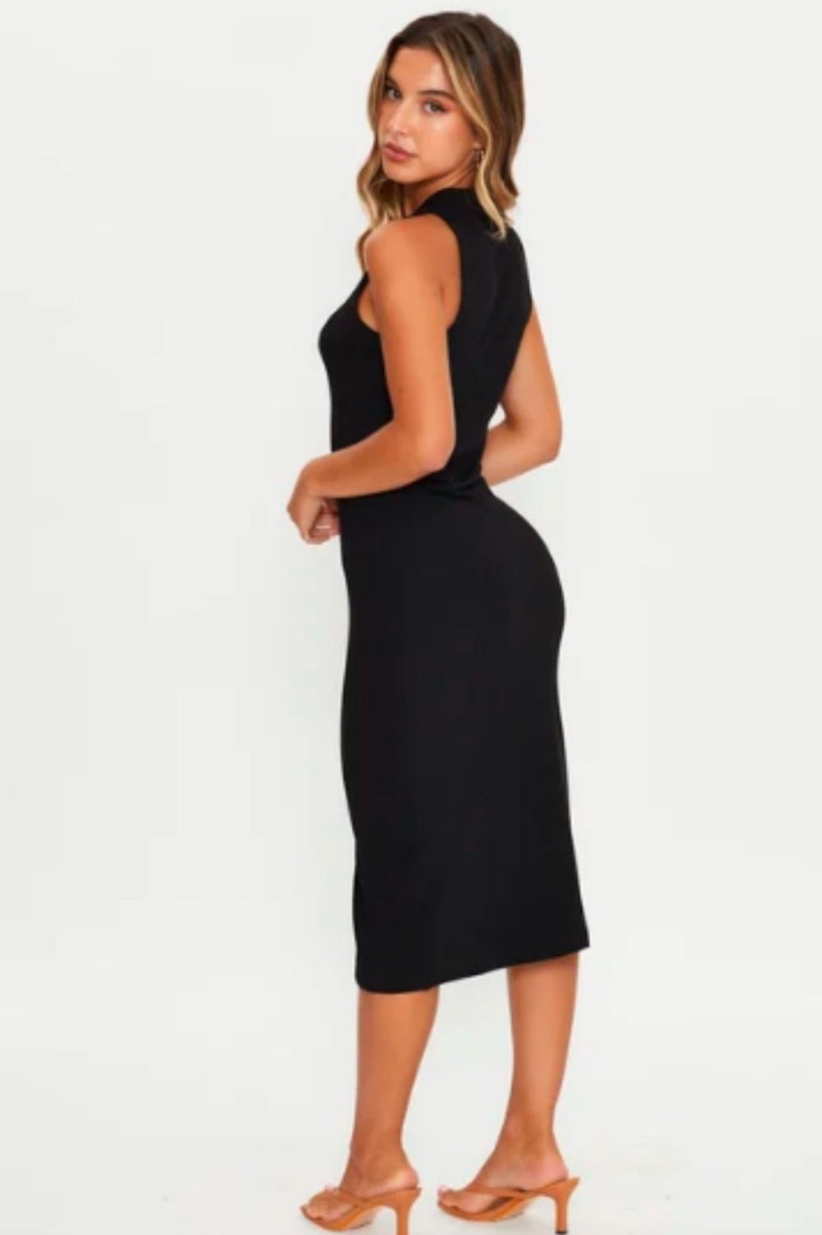 Women Styched Fashion | V Neck Button Down Midi Bodycon