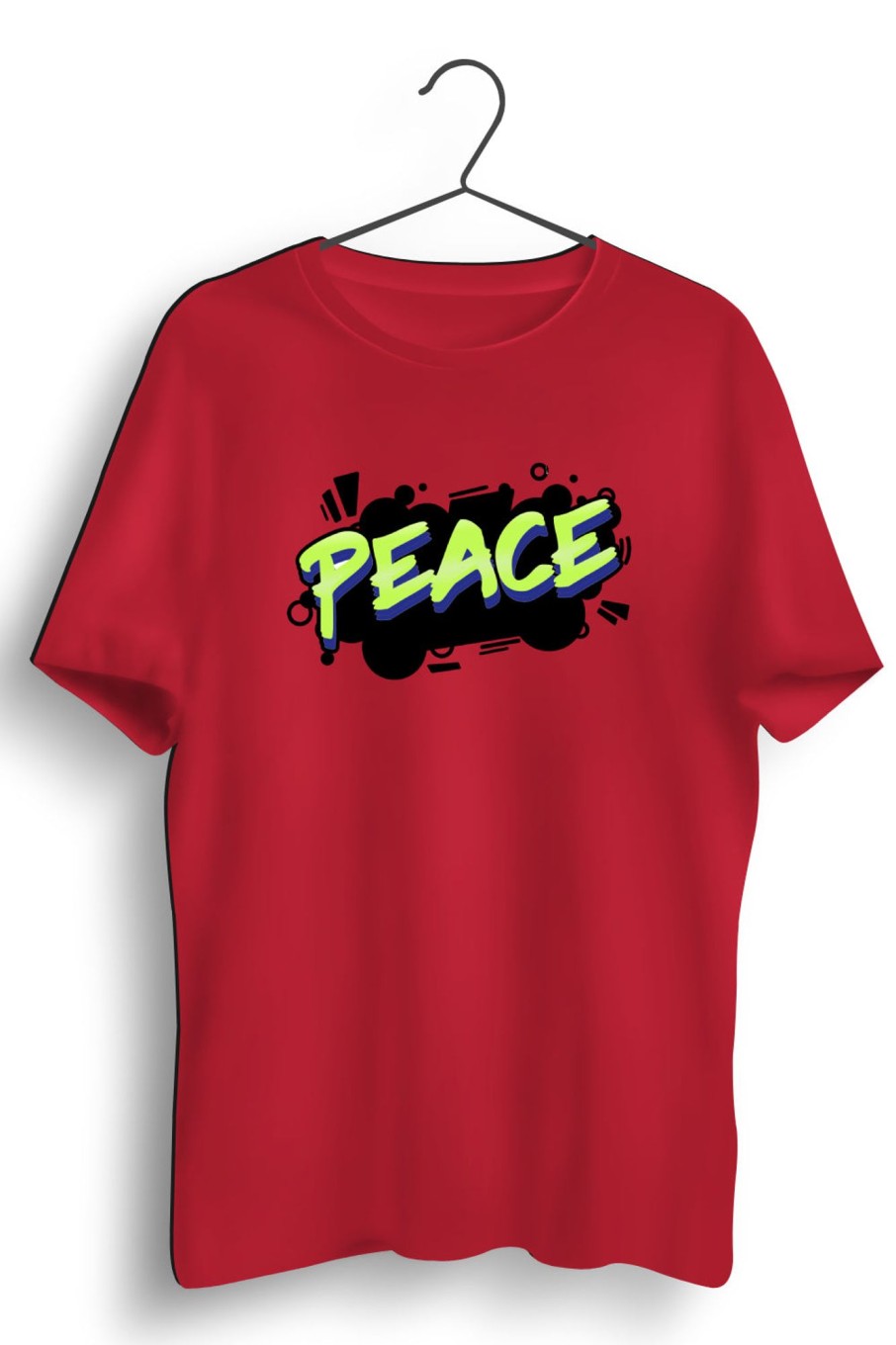 Men Styched | Peace Graphic Printed Red Tshirt