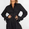 Women Styched Fashion | Tie Knot Detailed Full Sleeves Black Dress