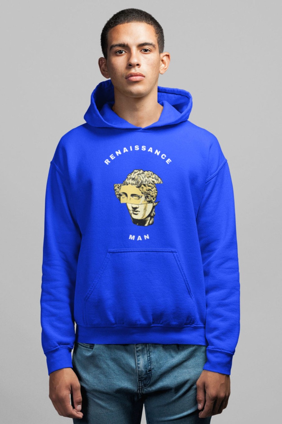 Men Styched Fashion | Renaissance Man Premium Non Zipper Blue Hoodie