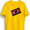 Men Styched | Punk Tape Graphic Printed Yellow Tshirt