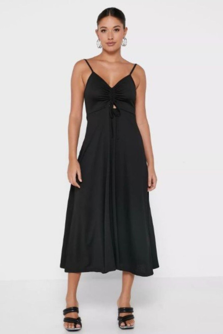 Women Styched Fashion | Finally Black Spaghetti Dress