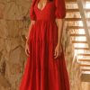 Women Styched Fashion | Gravity Backless Dress Red