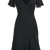 Women Styched Fashion | Nancy Black Wrap Dress