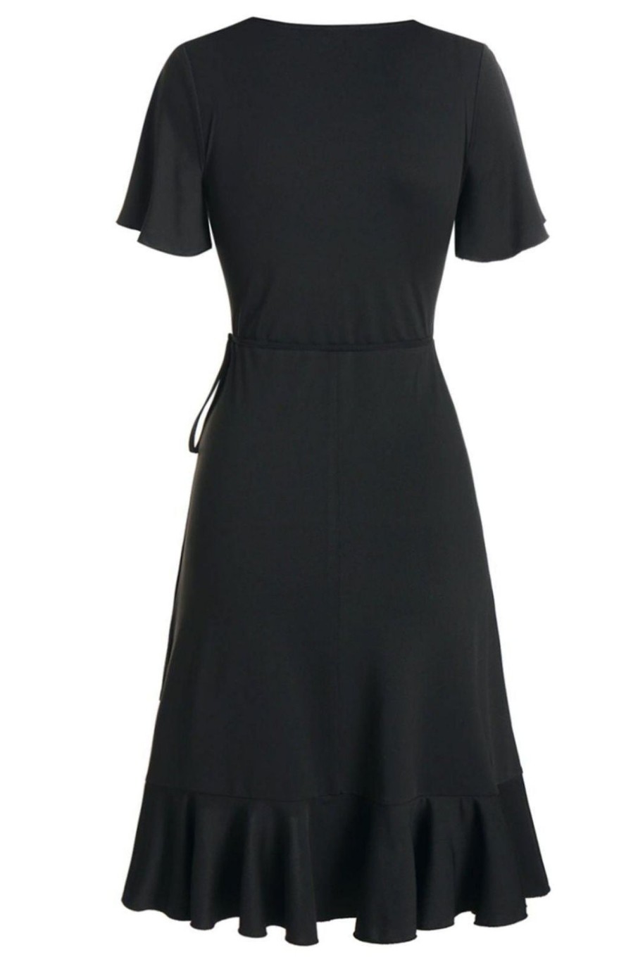 Women Styched Fashion | Nancy Black Wrap Dress