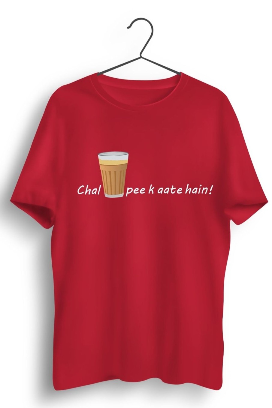 Men Styched Fashion | Chai Peeke Aate Hai Red Tshirt