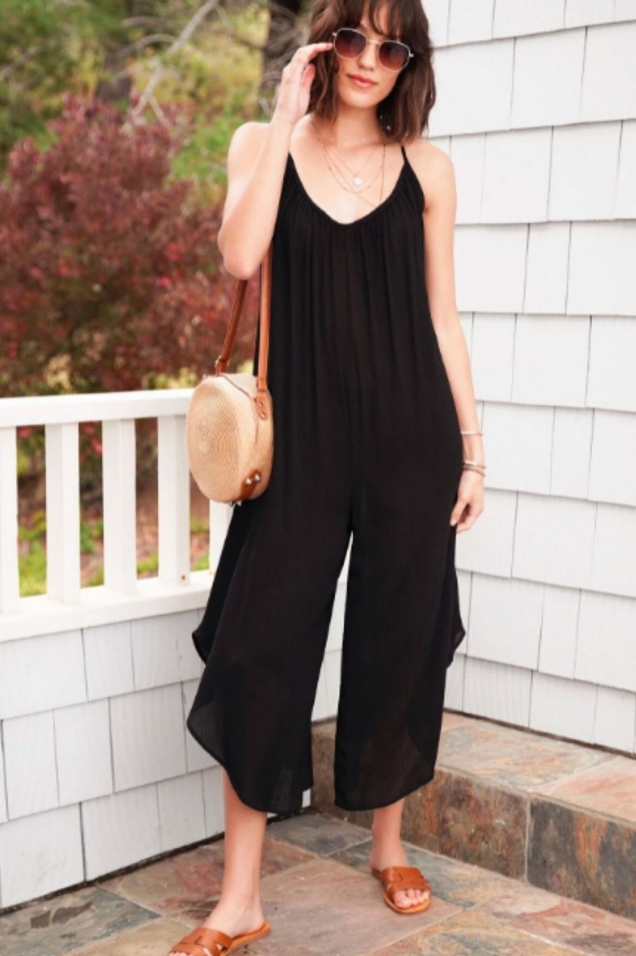 Women Styched Fashion | Solid Flounce Hem Jumpsuit