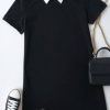 Women Styched Fashion | Contrast Collar Tee Dress