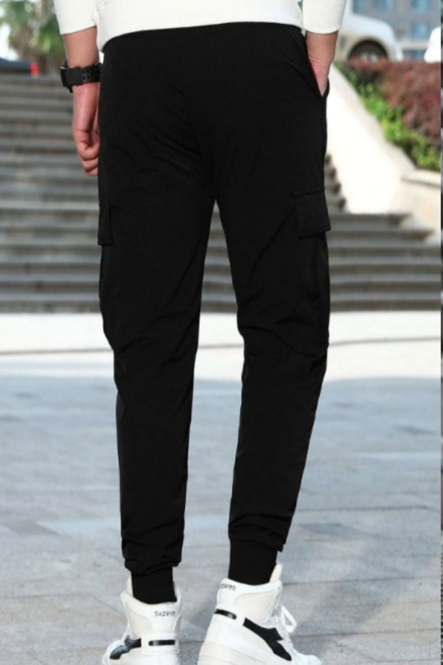 Men Styched Fashion | Flap Pocket Drawstring Trousers