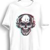 Men Styched | Skull Music Trance Graphic Printed White Tshirt