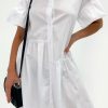 Women Styched Fashion | White Collar Slim Dress