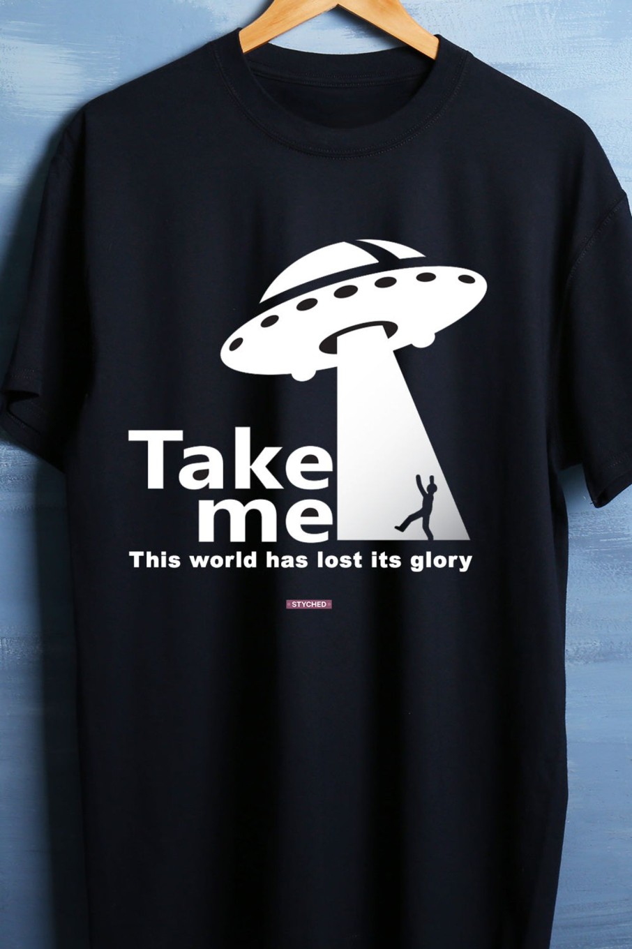 Men Styched Fashion | Take Me - This World Has Lost Its Glory - Black Funky Casual Tshirt