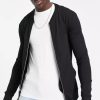 Men Styched Fashion | Front Zip With Crew Neck Jacket