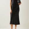 Women Styched Fashion | Black Bias Cut Satin Dress