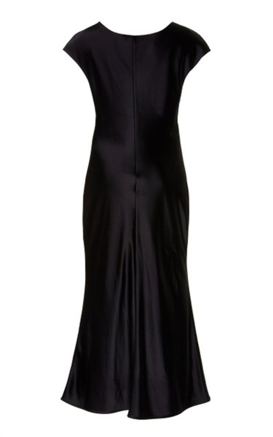 Women Styched Fashion | Black Bias Cut Satin Dress