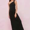 Women Styched Fashion | Double Strap One Shoulder Maxi Slip Dress