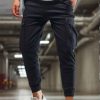 Men Styched Fashion | Flap Pocket Solid Trousers