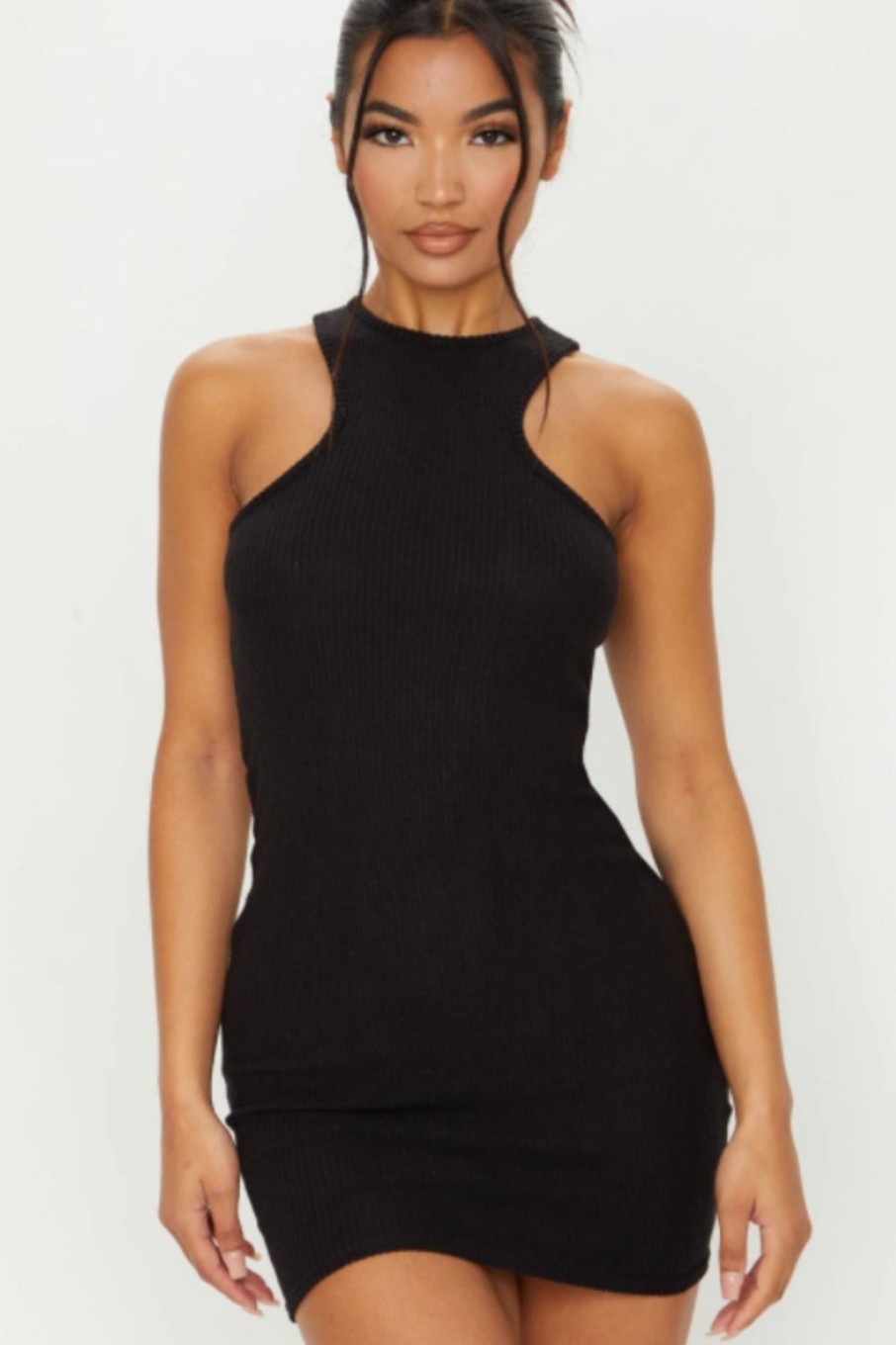 Women Styched Fashion | Black Halter Neck Mini Sleeveless Dress