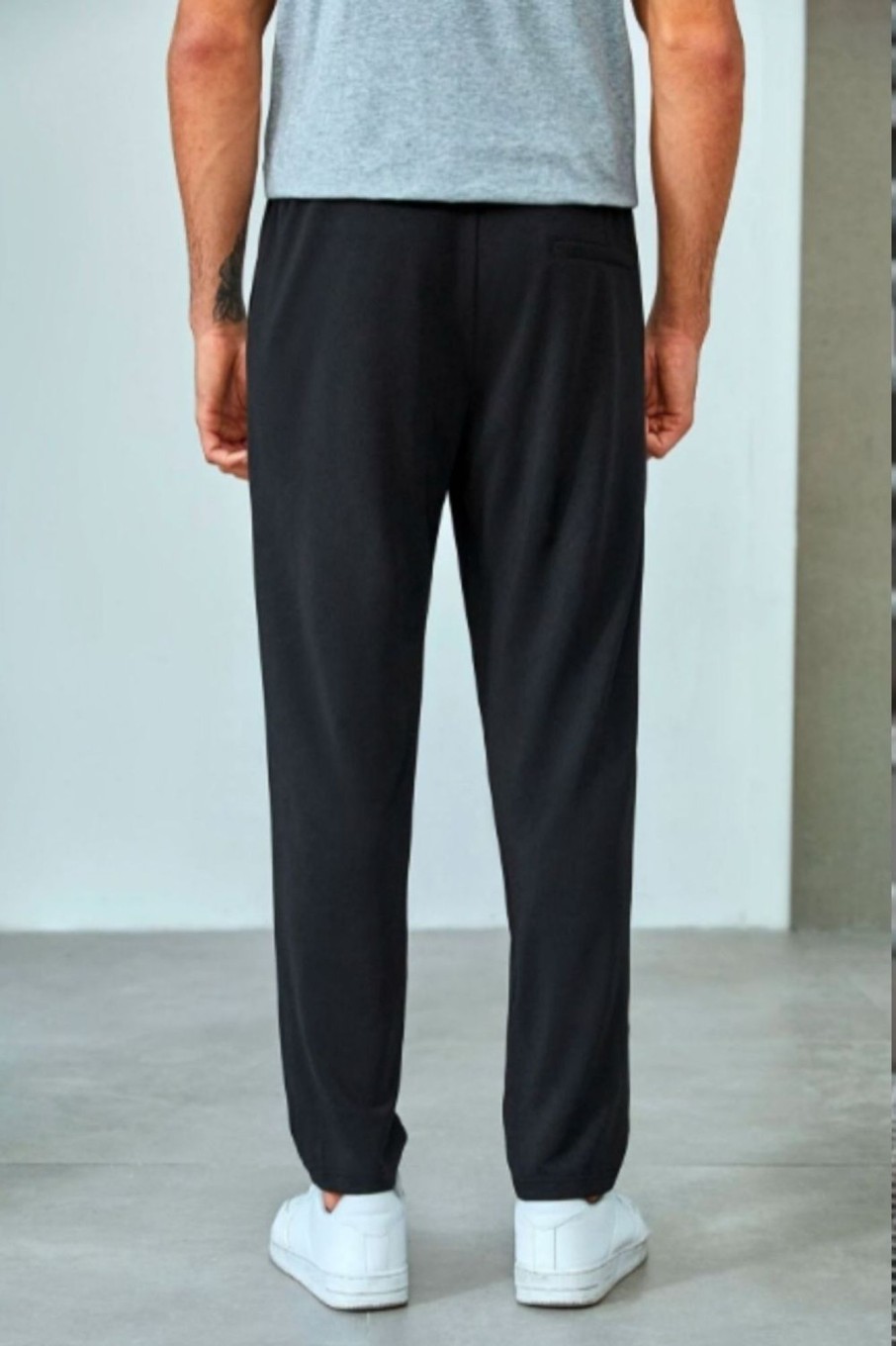 Men Styched Fashion | Drawstring Waist Slant Pocket Solid Trousers