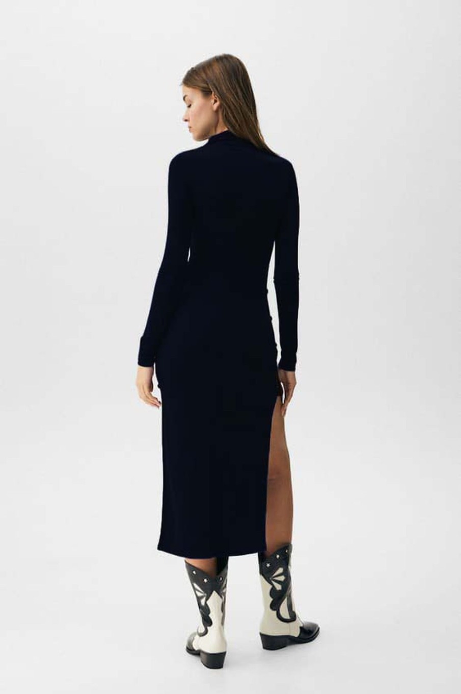 Women Styched Fashion | Black Cut-Out Midi Dress