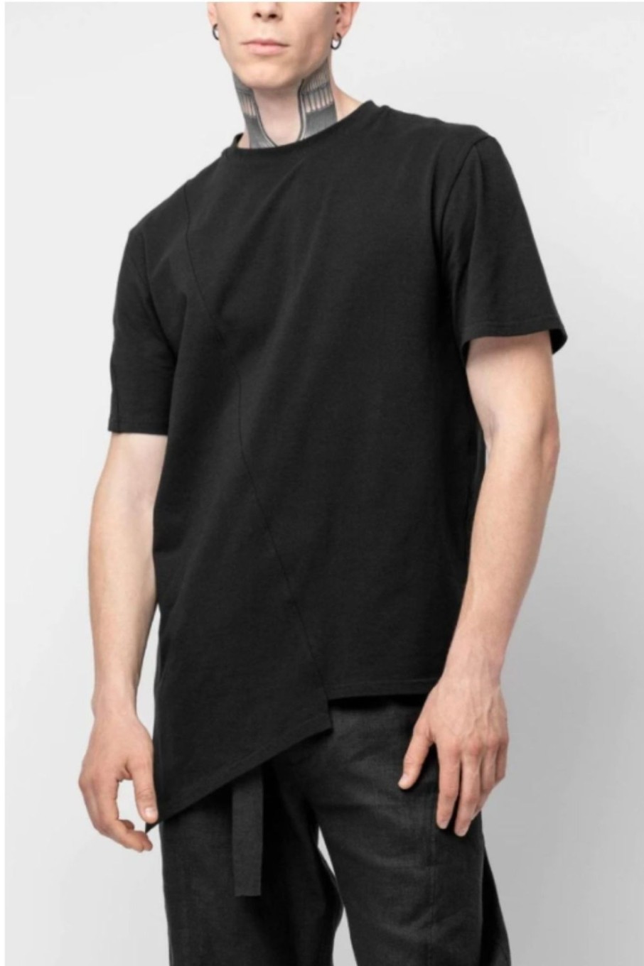 Men Styched Fashion | Asymmetric T-Shirt Black