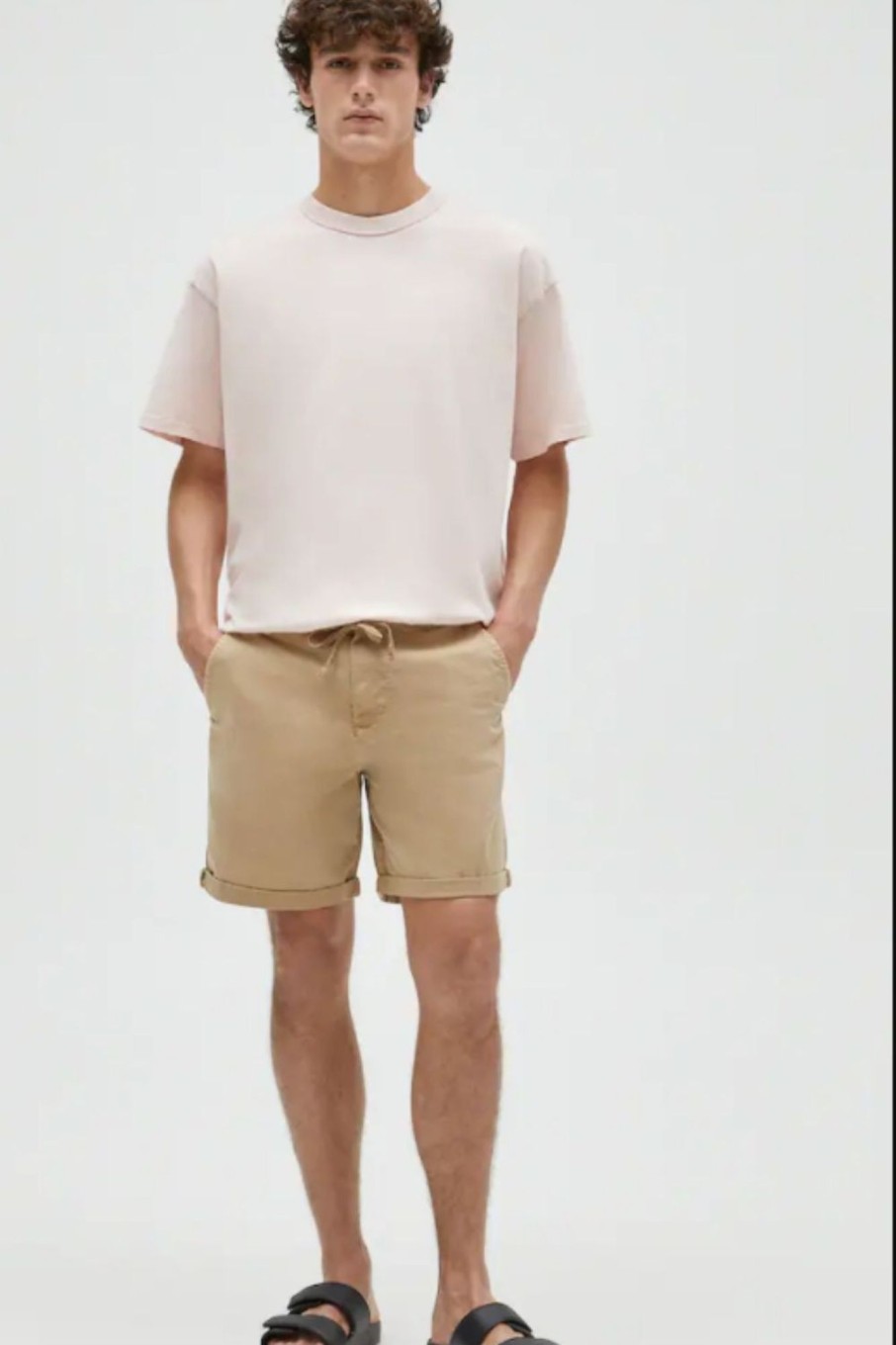 Men Styched Fashion | Begie Drawstring Shorts